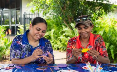 Image: women weaving