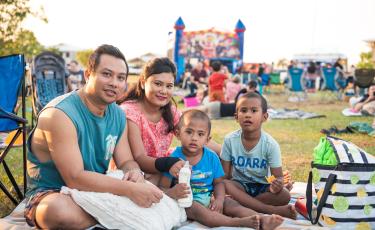 A young family at the Flicnics event