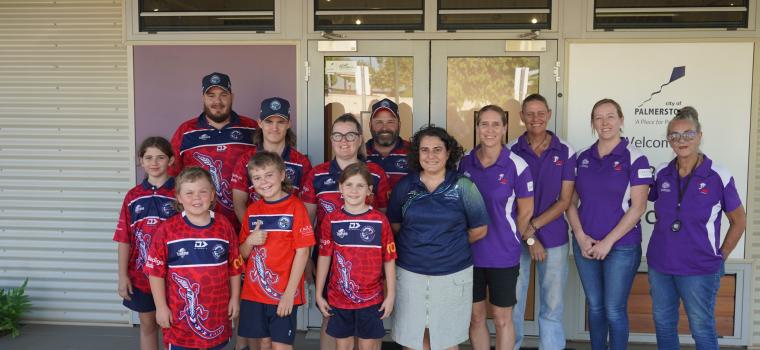 Palmerston Mayor Athina Pascoe-Bell with receivers from community funding program