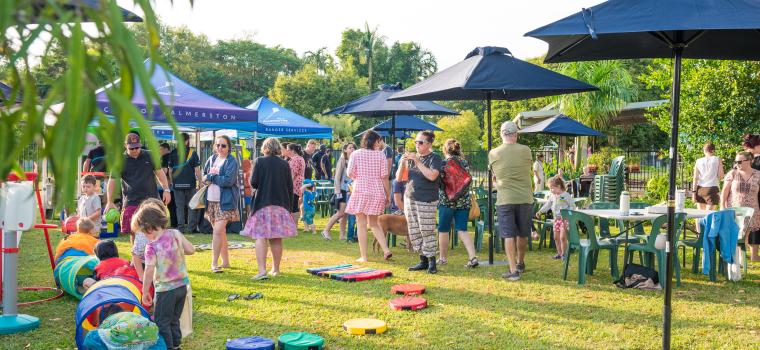 Community enjoying the outdoors at Brekkie in the Park